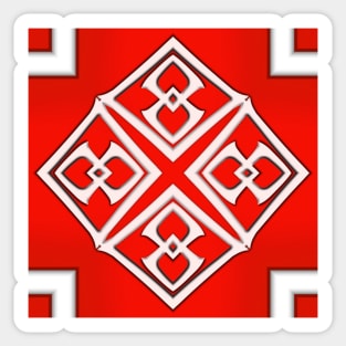 Bright Red Kaleidoscope Pattern (Seamless) 17 Sticker